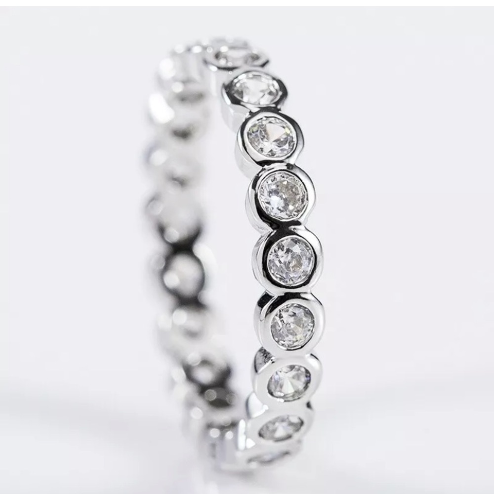 925 Silver Rings Round Cut White sapphire - Picture 3 of 8